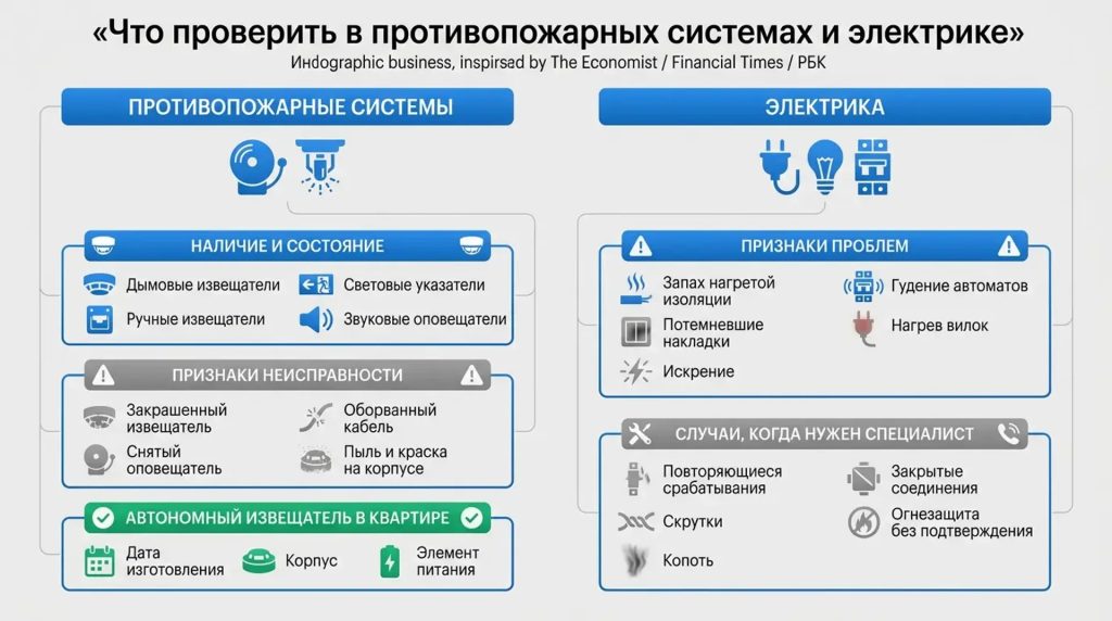 Что проверить в противопожарных системах и электрике